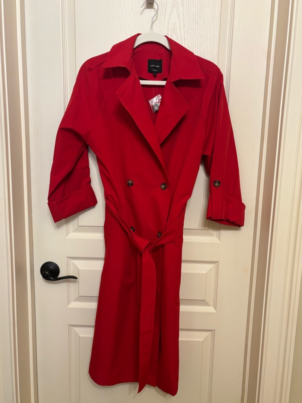Love Tree Red Trench Coat